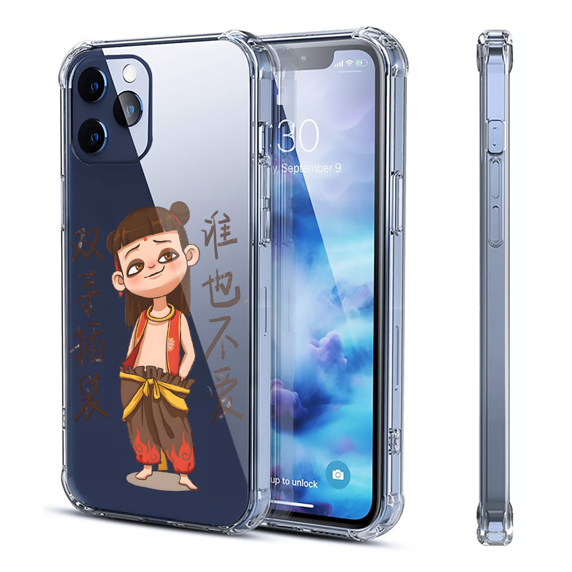 （画像用） Ne Zha 2 ナタ 魔童の大暴れ 【iPhone 12シリーズ対応】透明スマホケース（クリアソフトケース）